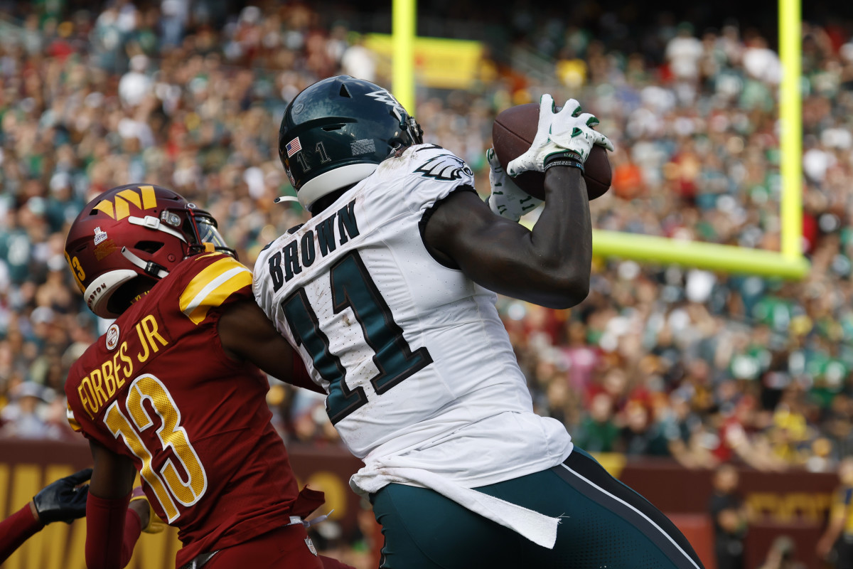 Philadelphia Eagles receiver A.J. Brown is having a monster season in 2023. 